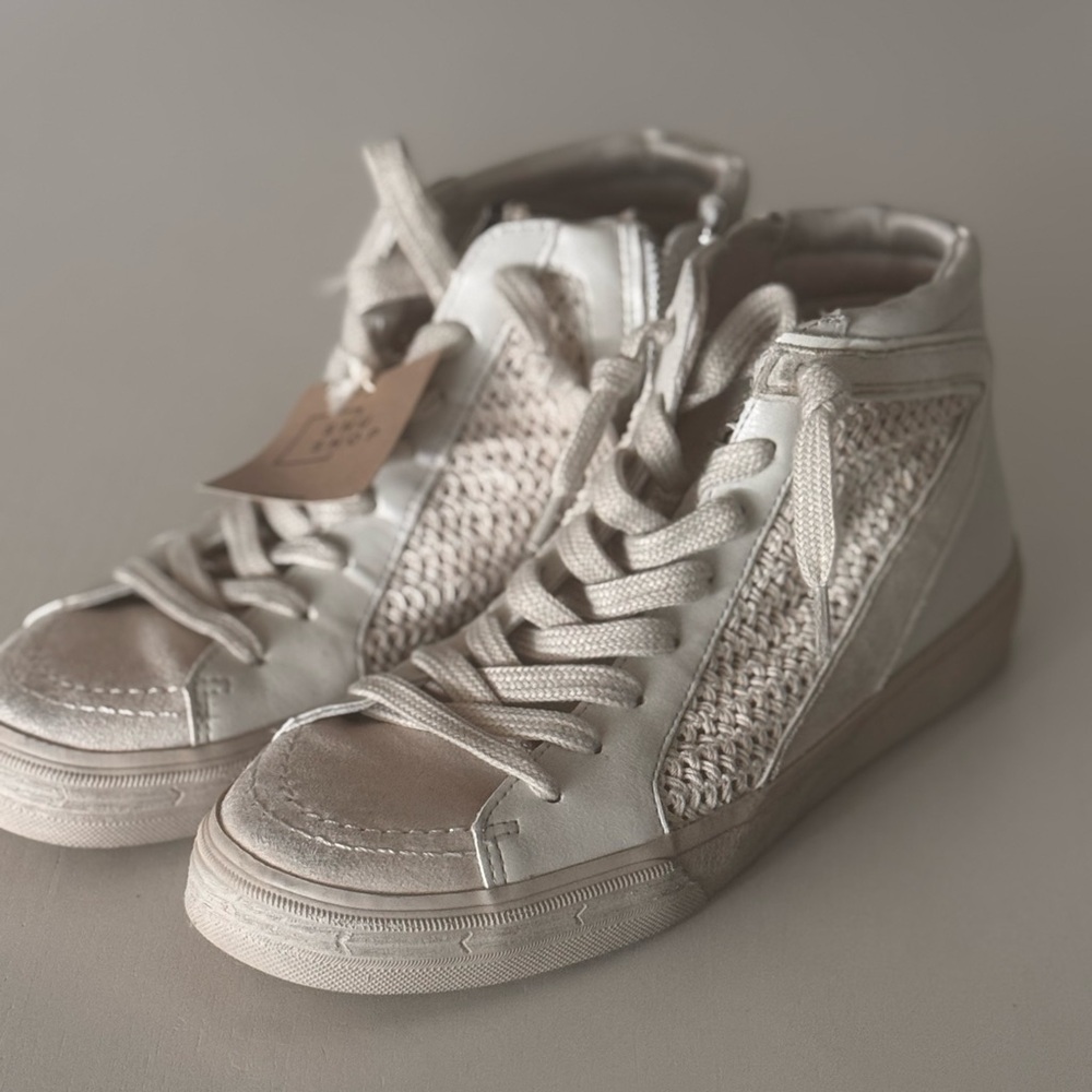 Women's Cream High-Top Sneakers
